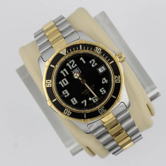 Tag Heuer WM1120.BB0314 Mens 2000 Series Professional Watch Black Gold Silver 8